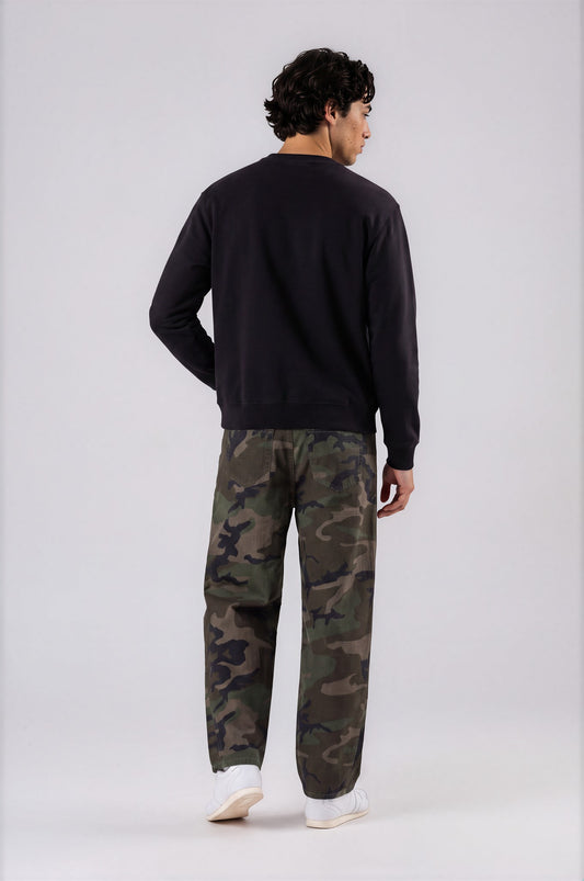 Men’s Camo Barrel Leg Cargo Pants - Green Camo - back