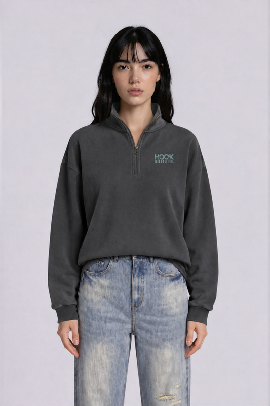 Vintage Wash Fleece Sweatshirt - Black - front
