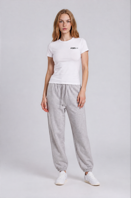 Women's Black Caiman Crewneck Tee - White - front