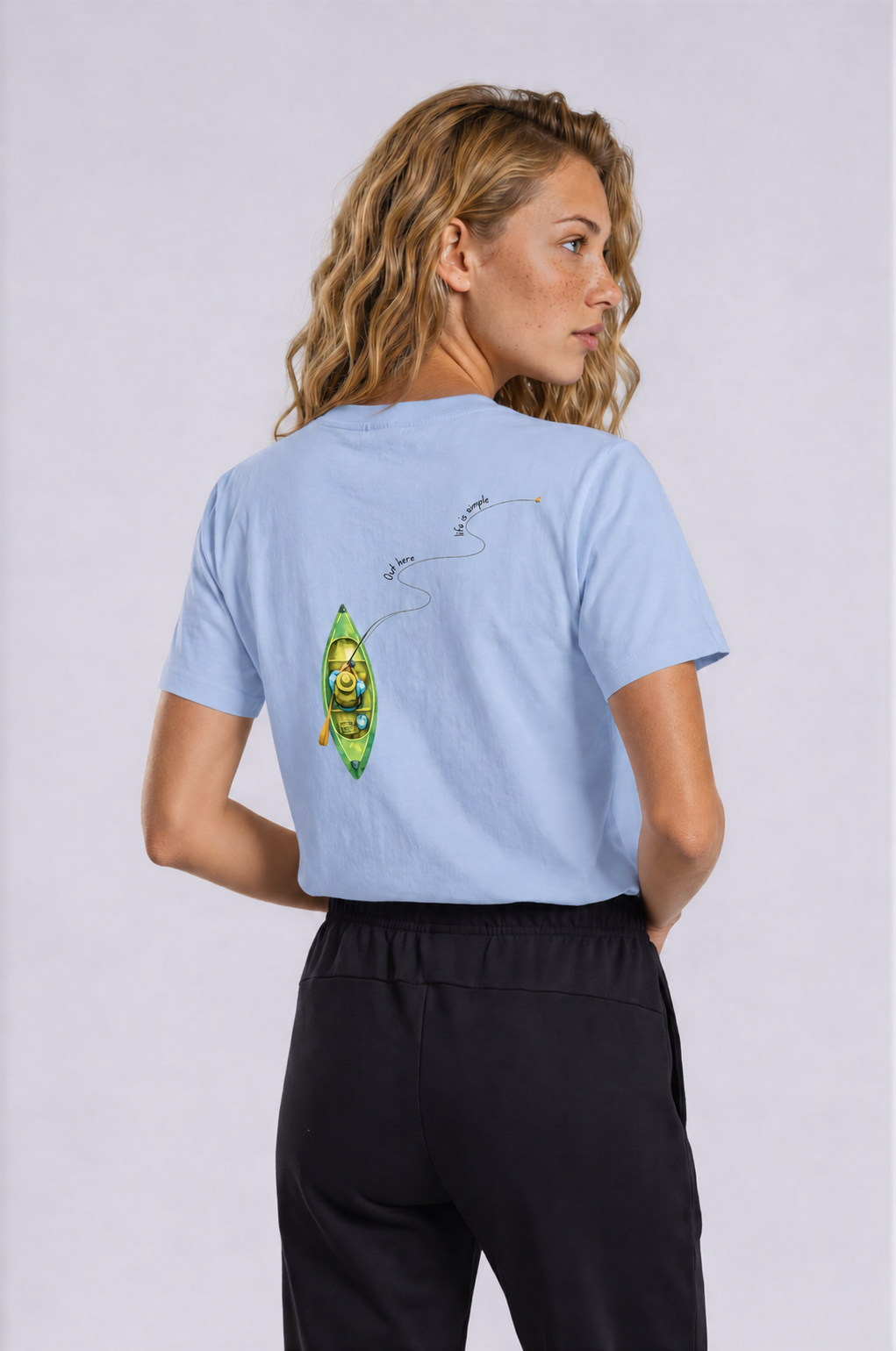Life Is Simple Tee - Sky Blue - back