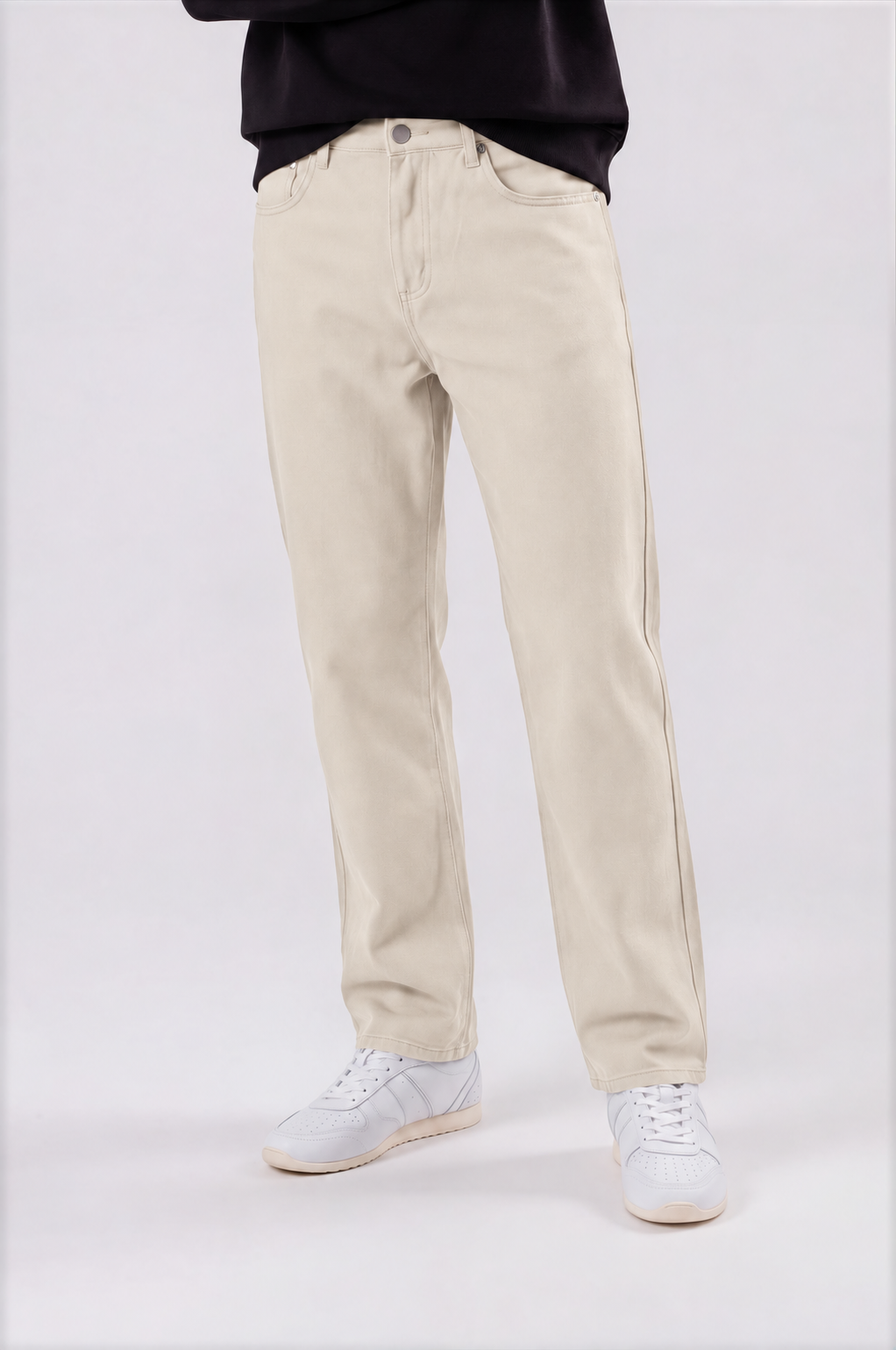 Men’s Vintage Wash Straight Leg Jeans - Apricot - detail