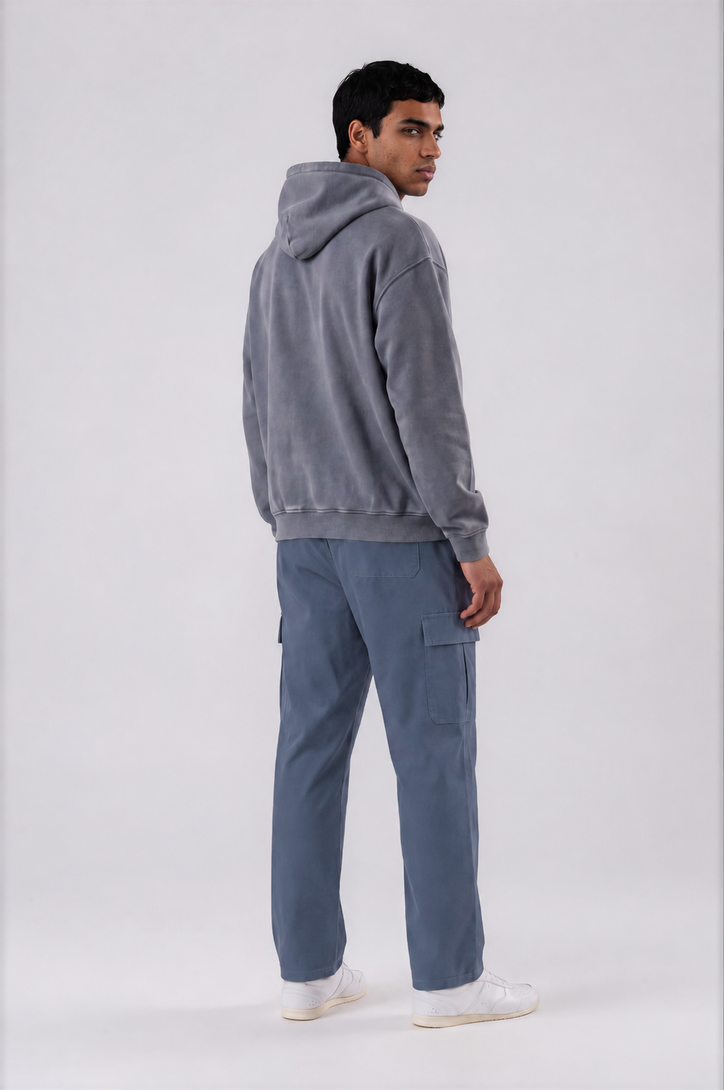 Men's Straight-Leg Cargo Pants - Haze Blue - back - m