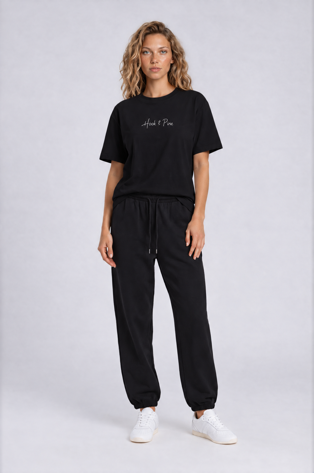 Lightweight Cotton Classic Fit Tee - Black - front - w