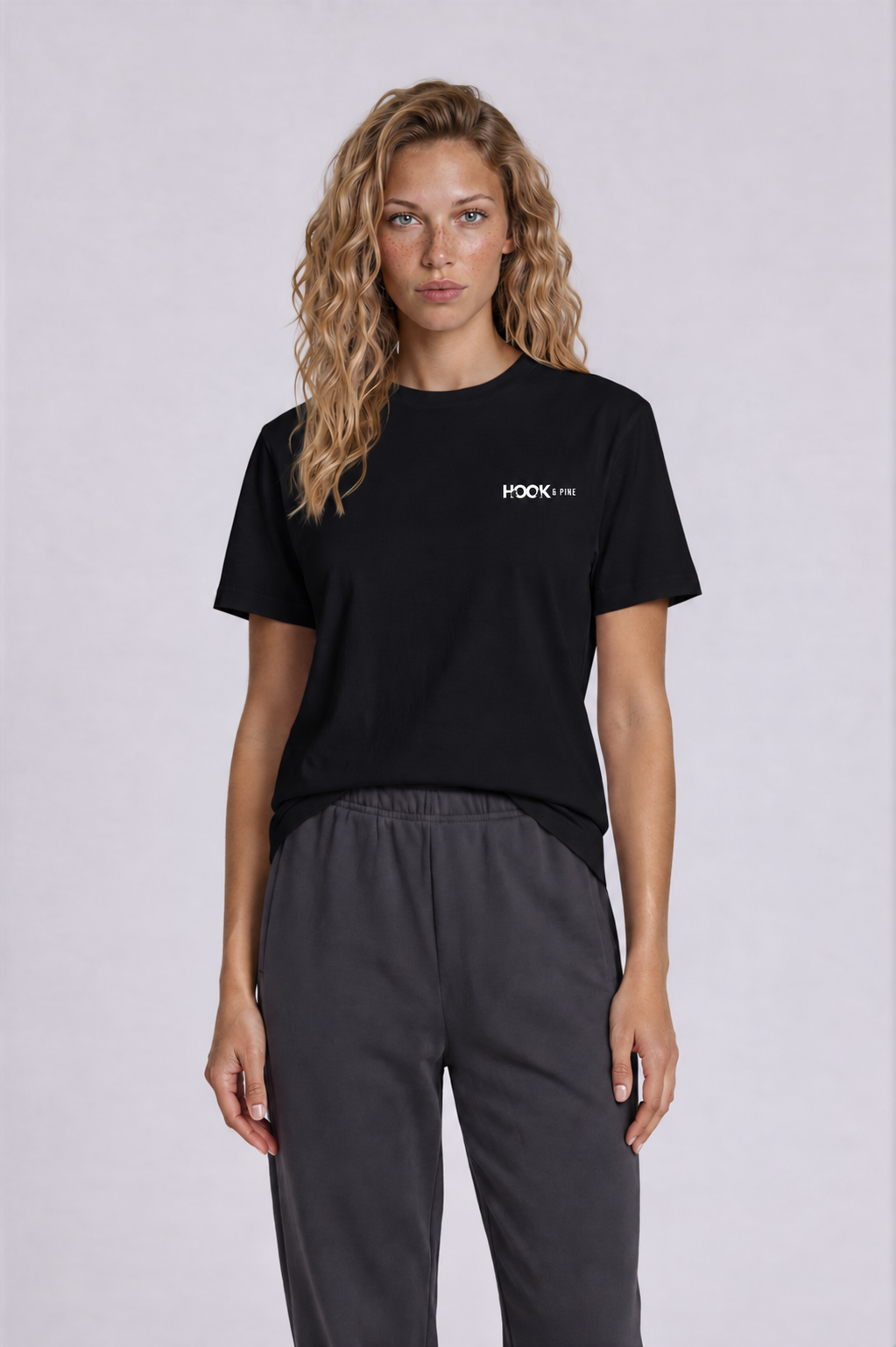 Floral Tee - Black - front