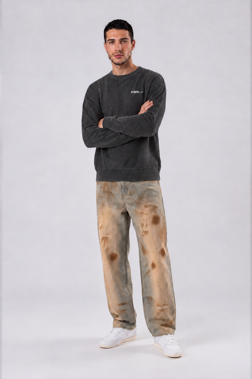 Men's Oversized Lightweight Sweater - Black - front - m
