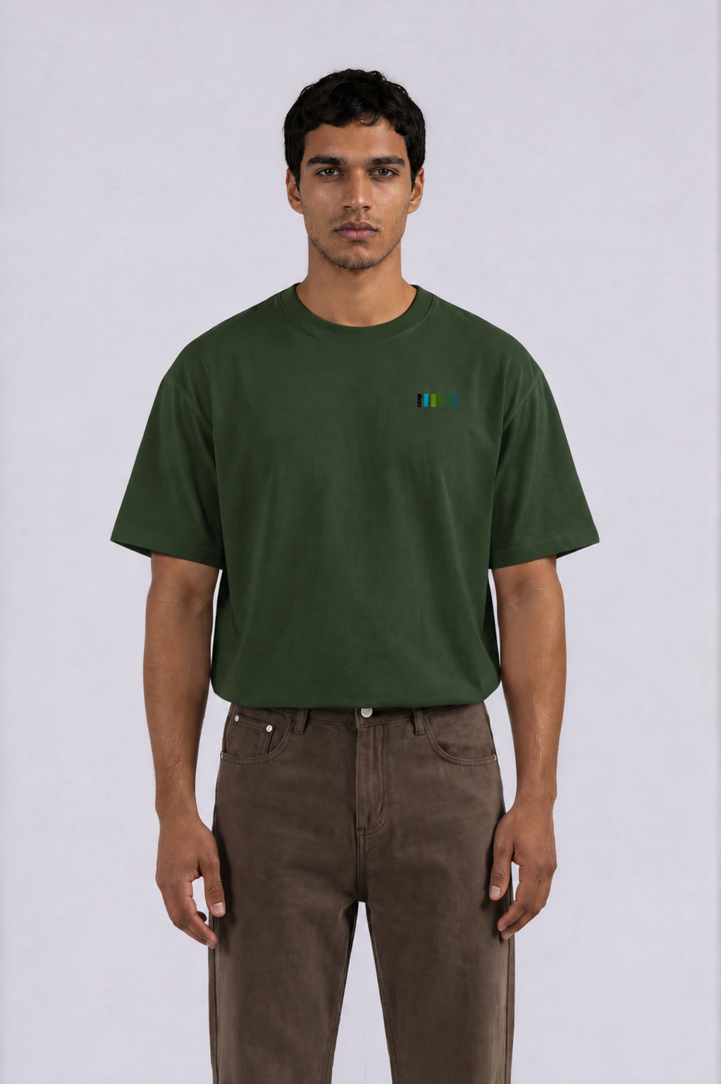 Essential Boxy Tee - Dark Green - front - m