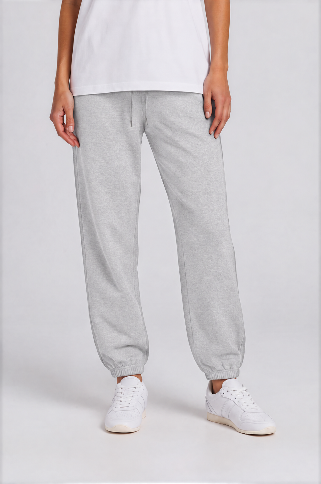 Women's Jogger Sweatpants - Flower Gray - front detail