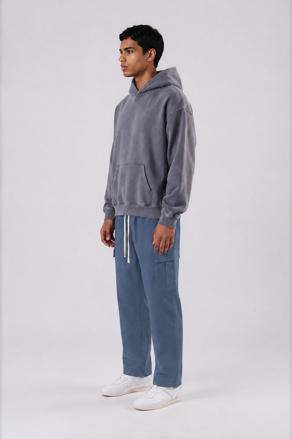 Men's Straight-Leg Cargo Pants - Haze Blue - side - m