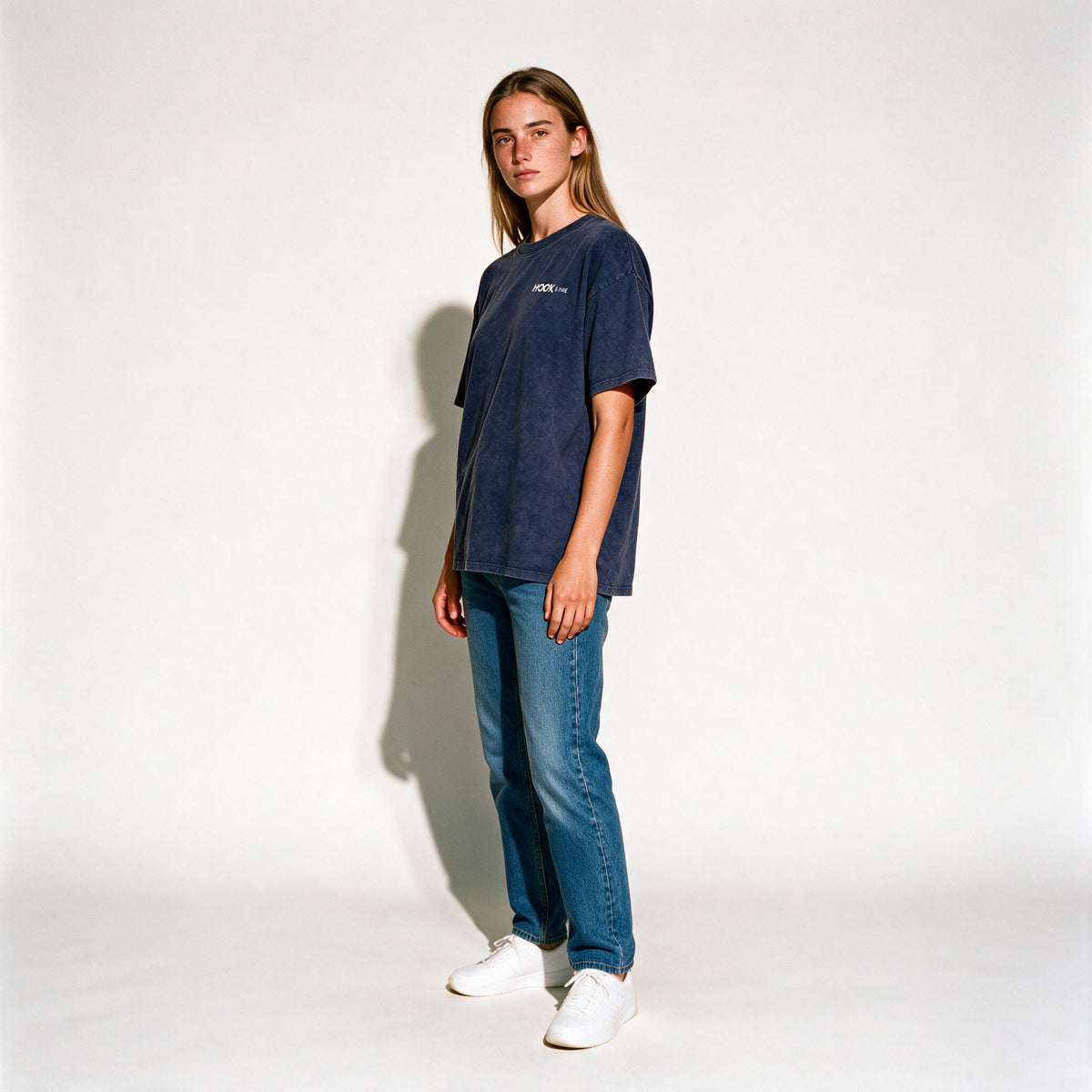 Pine Tree Thick Oversized Tee - Royal Blue - side - w
