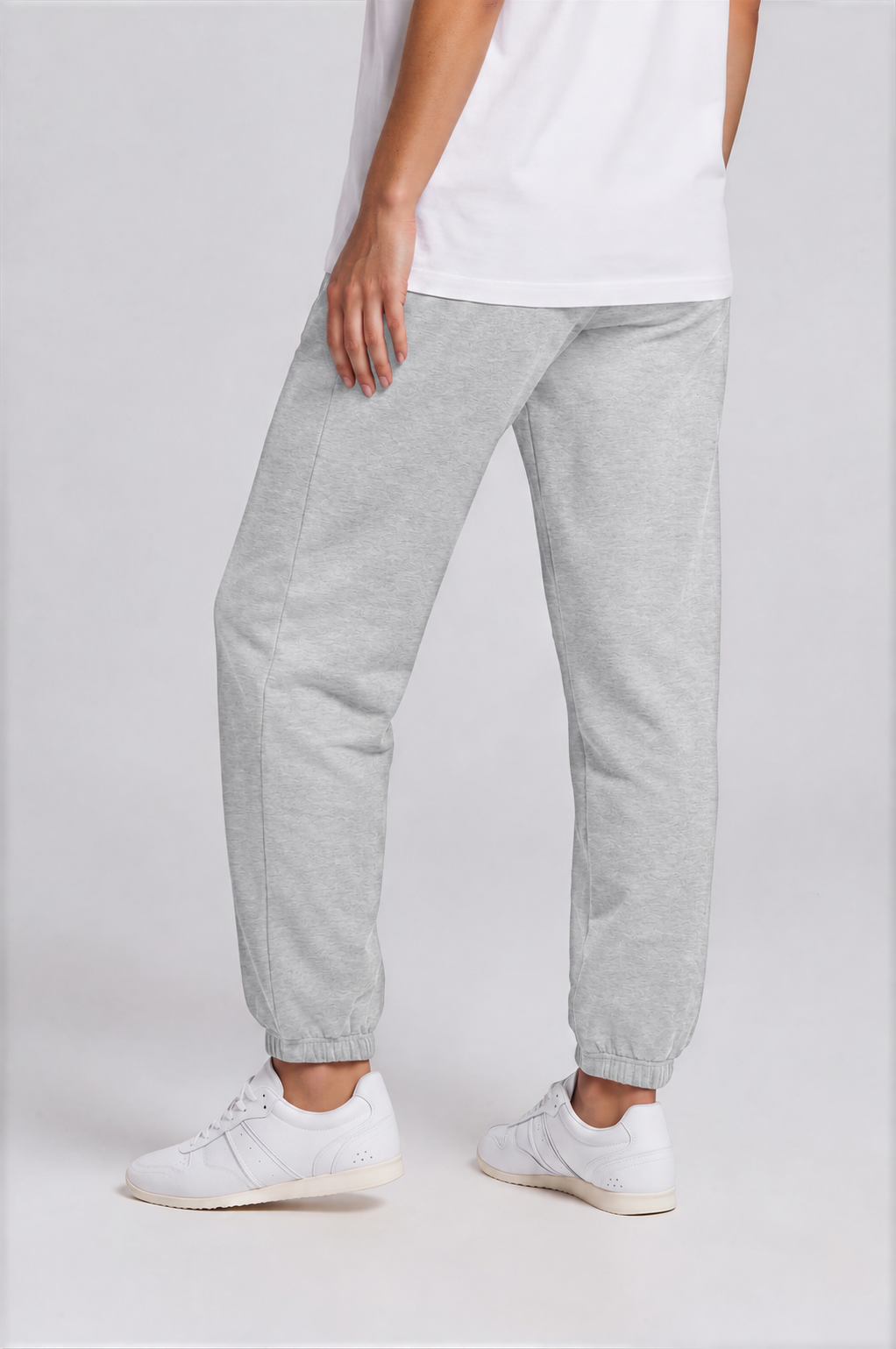 Women's Jogger Sweatpants - Flower Gray - side detail