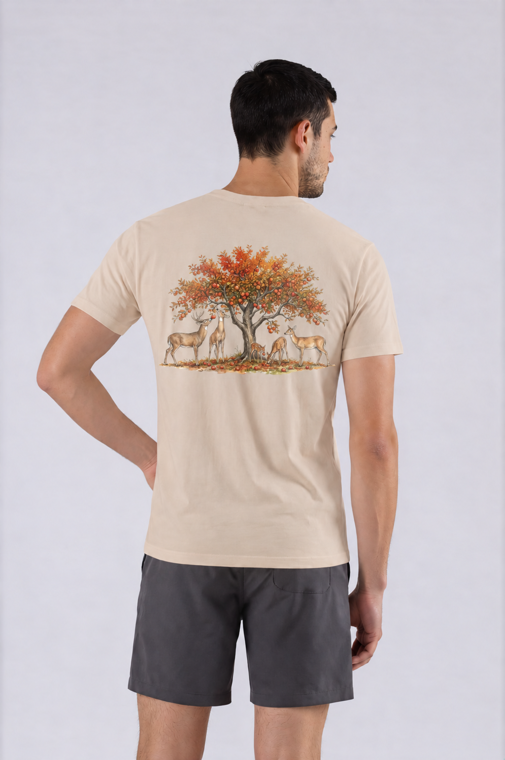 Deer Tee - Khaki - back - m
