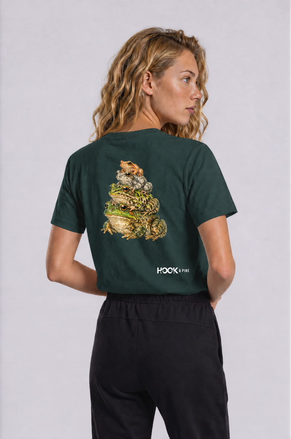 Stacked Frog Tee - Vintage Green - back
