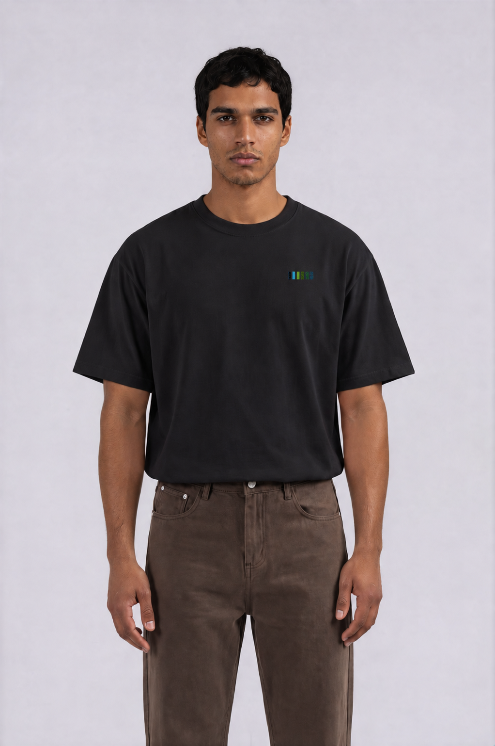 Essential Boxy Tee - Dark Gray - front - m
