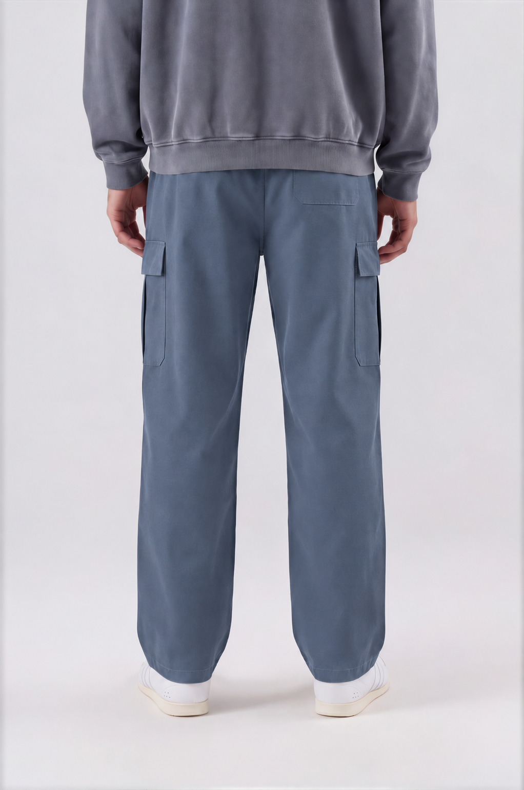 Men's Straight-Leg Cargo Pants - Haze Blue - front detail - m