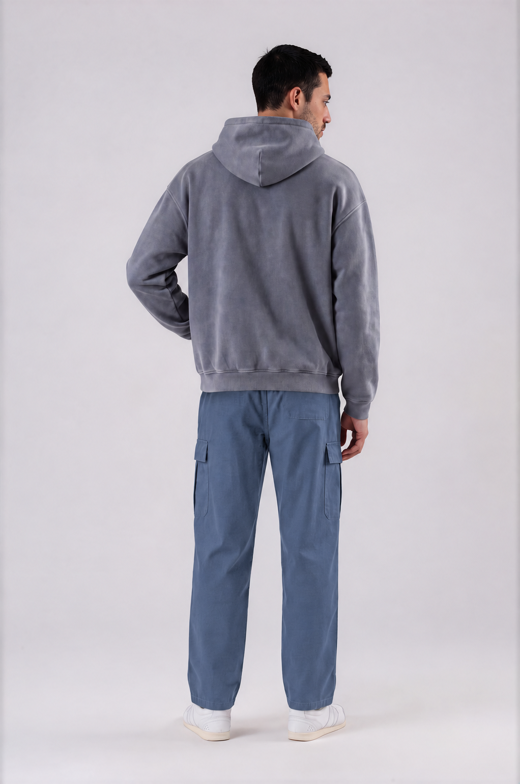 Men's Straight-Leg Cargo Pants - Haze Blue - back - m