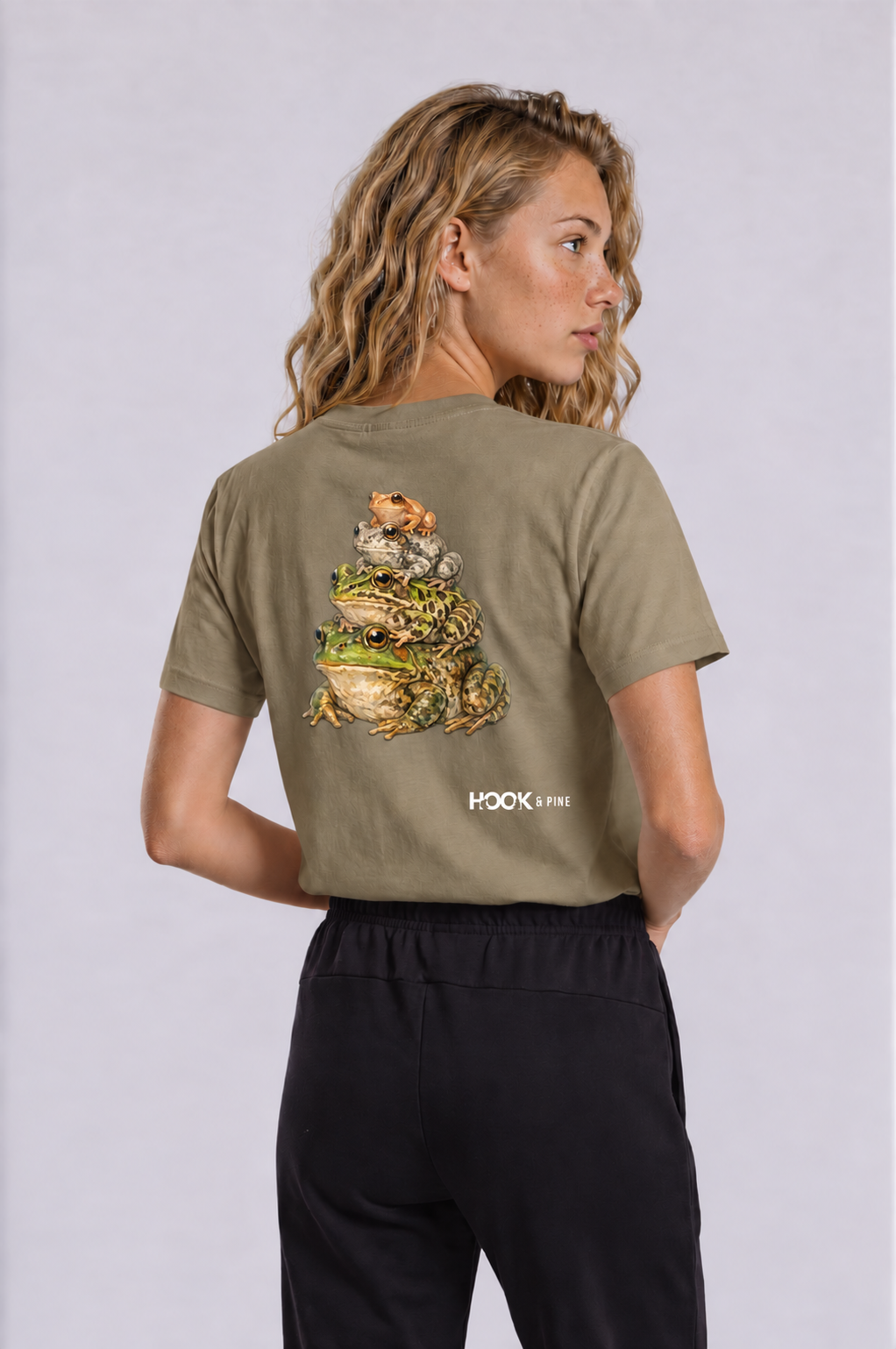 Stacked Frog Tee - Coffee - back