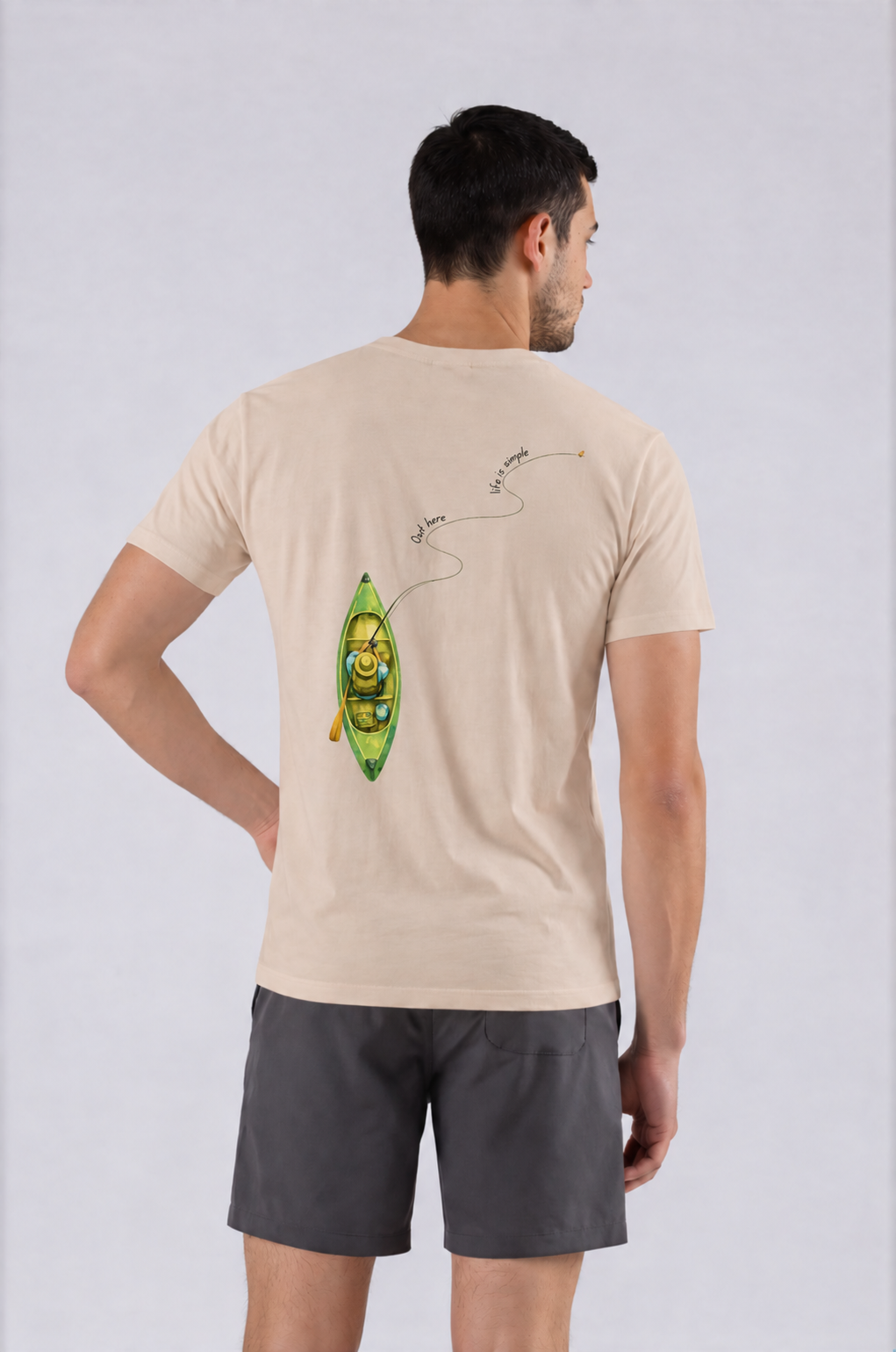 Life Is Simple Tee - Khaki - back