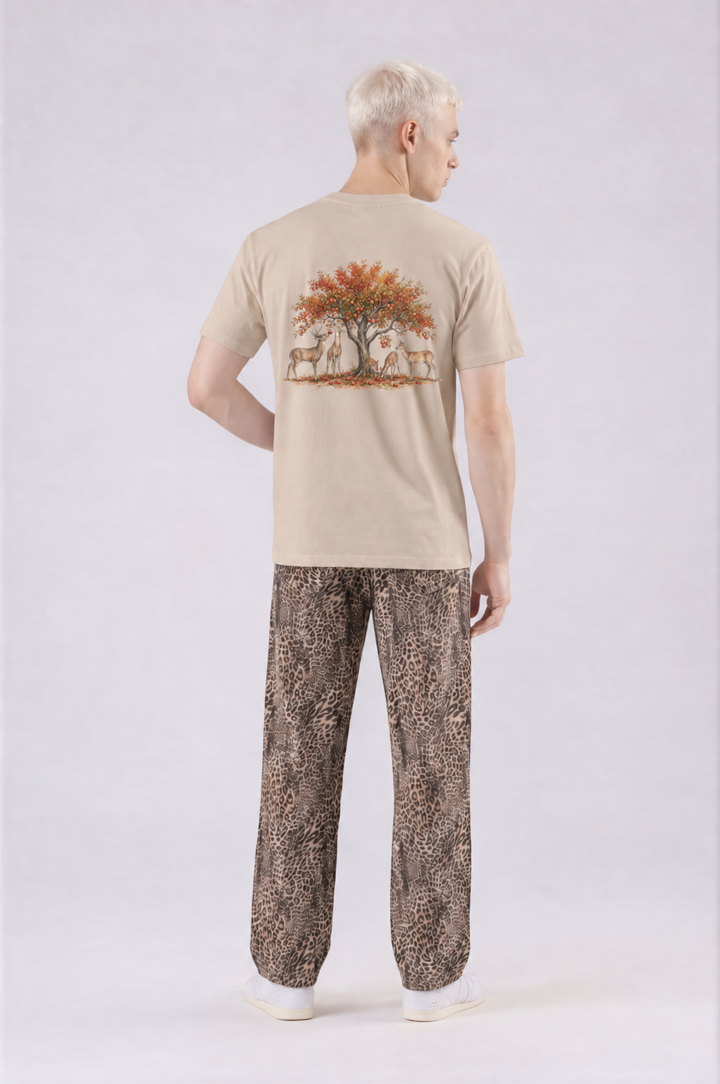 Deer Tee - Khaki - back - m