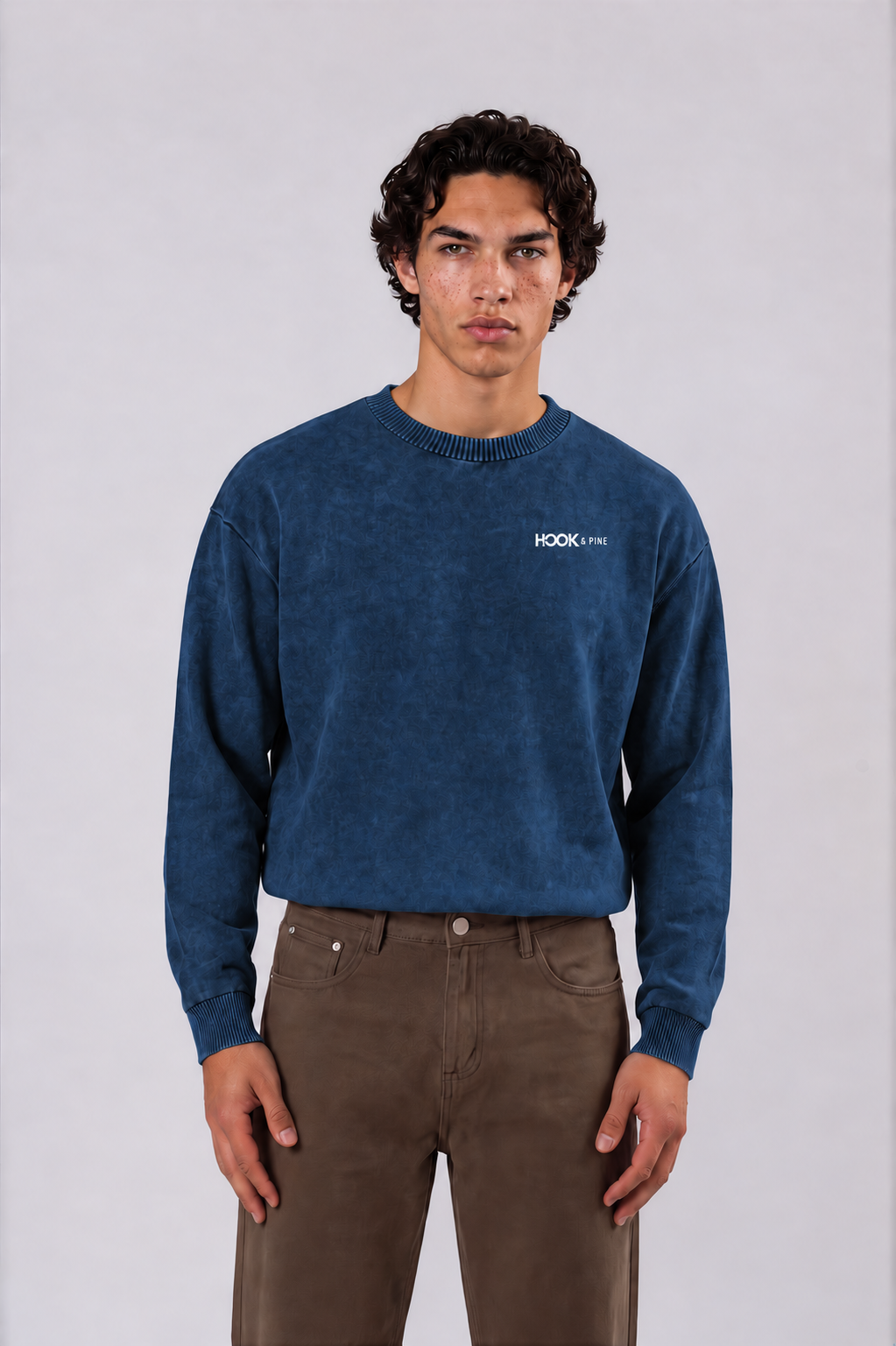 Men's Oversized Lightweight Sweater - Royal Blue - front - m