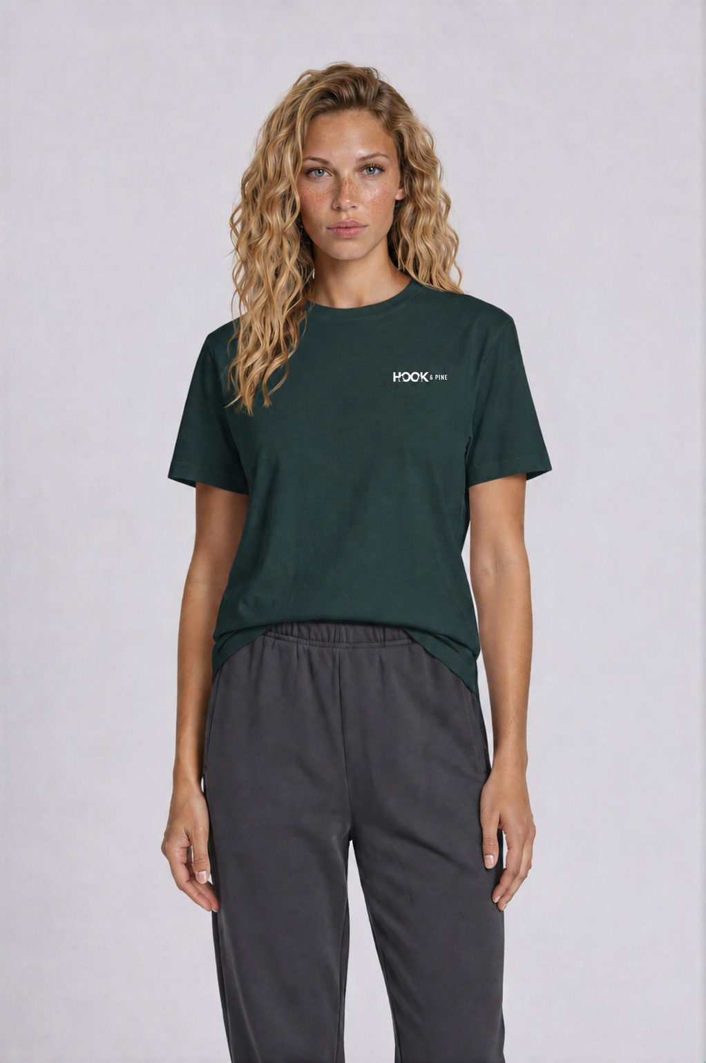Floral Tee - Vintage Green - front