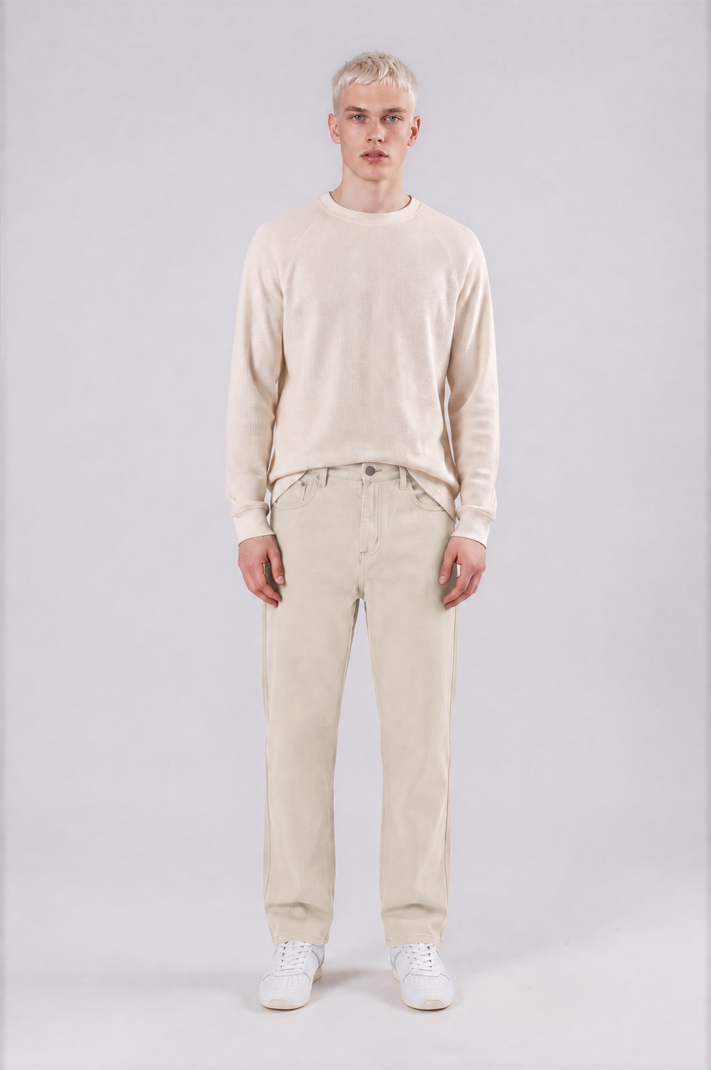 Men’s Vintage Wash Straight Leg Jeans - Apricot - front - m