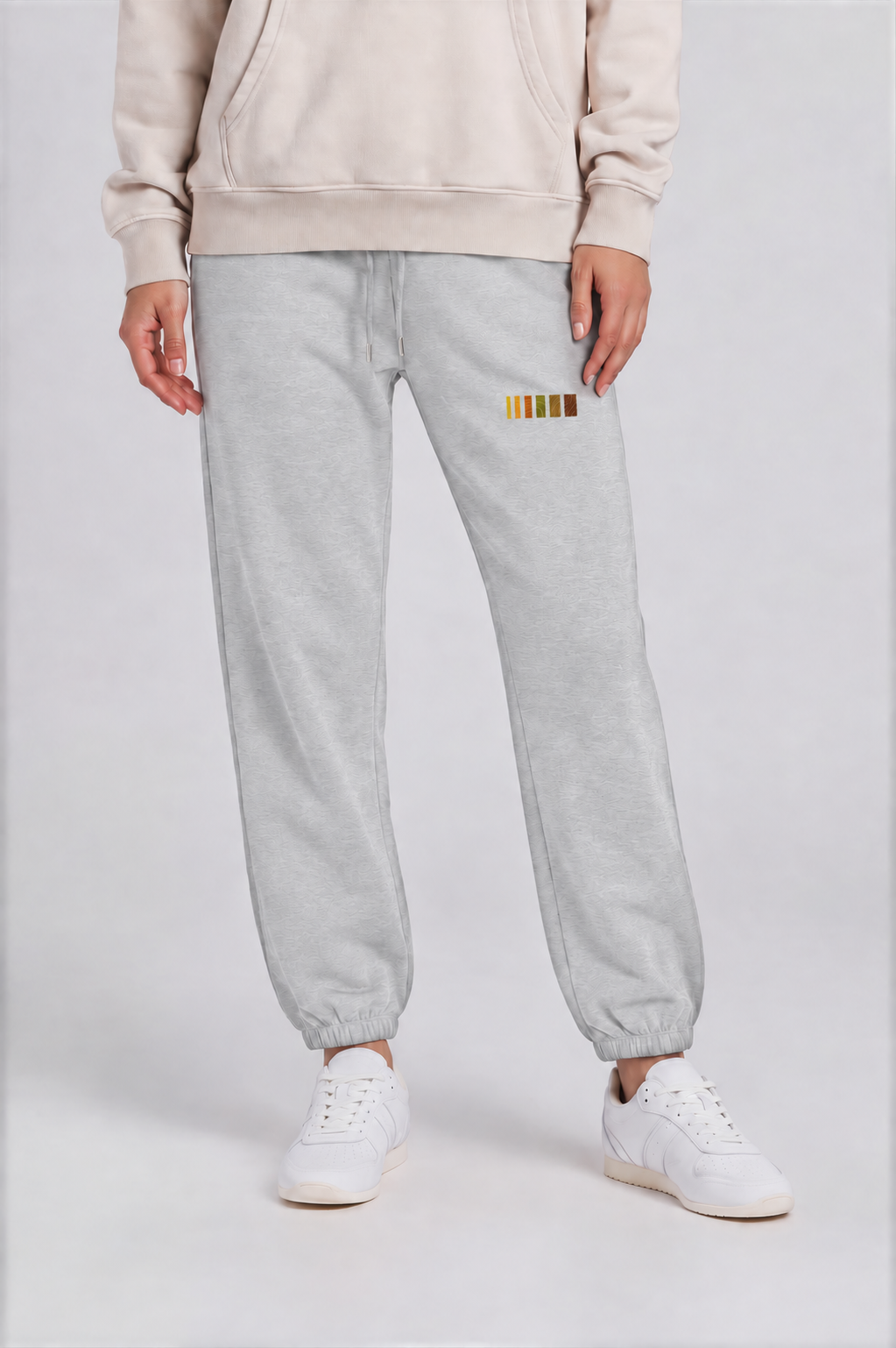 Women's Jogger Sweatpants - Flower Gray - back detail