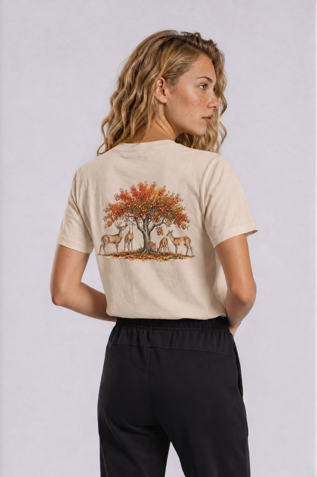 Deer Tee - Khaki - back - w