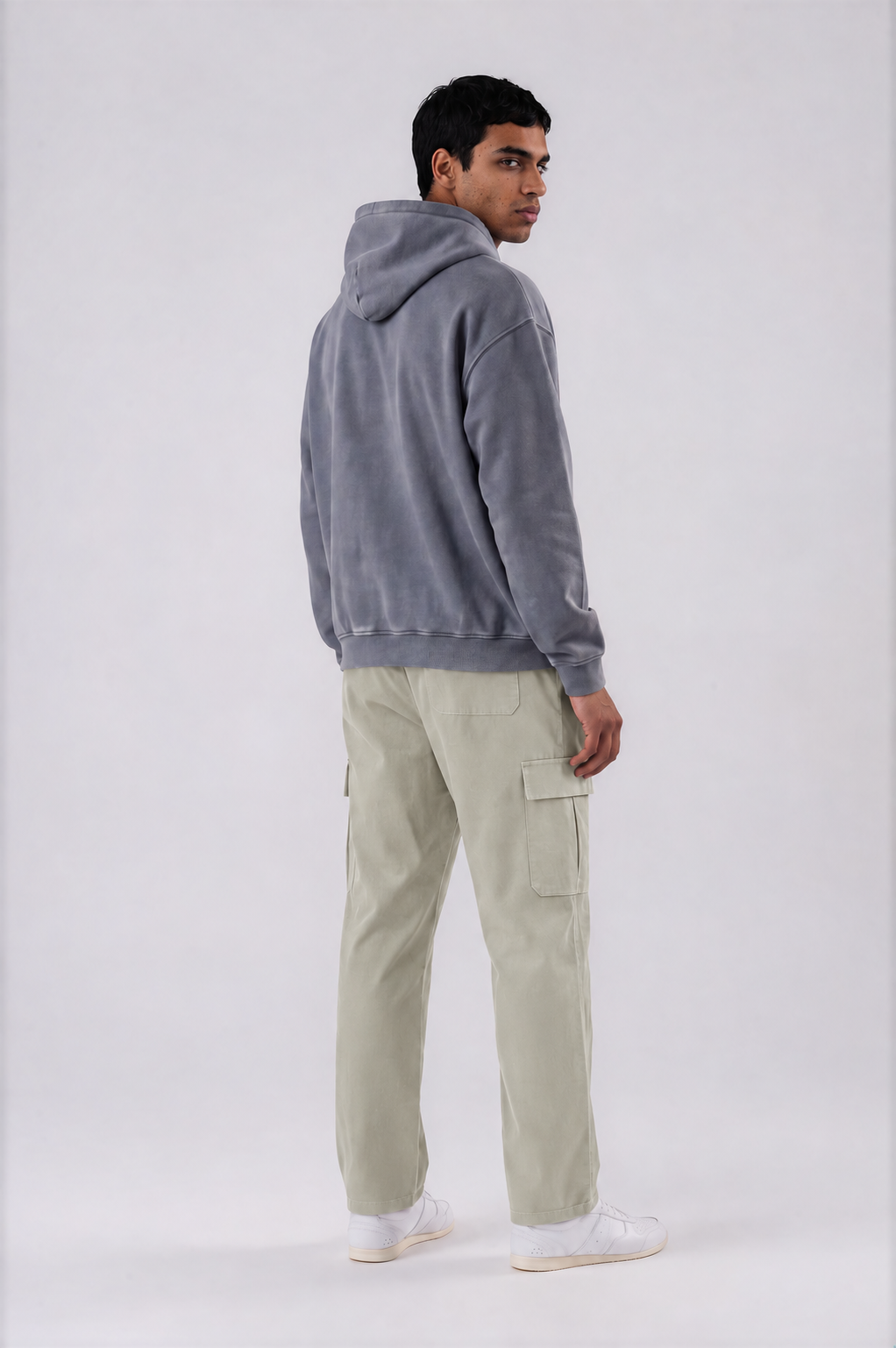 Men's Straight-Leg Cargo Pants - Light Gray - side - m