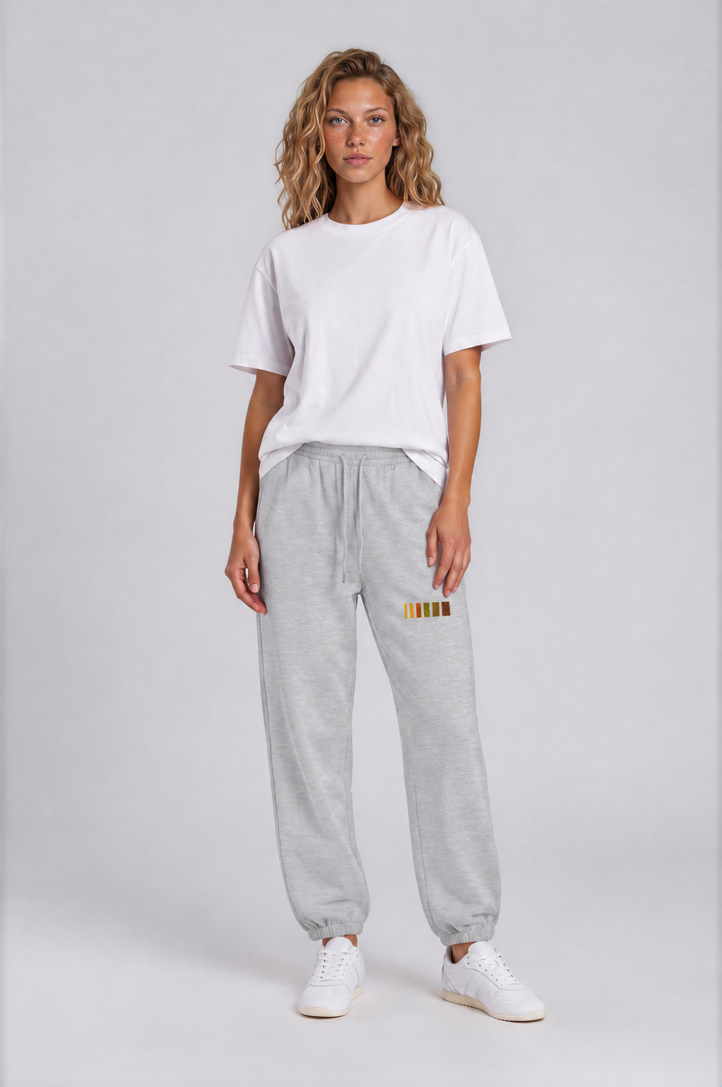 Women's Jogger Sweatpants - Flower Gray - front - w