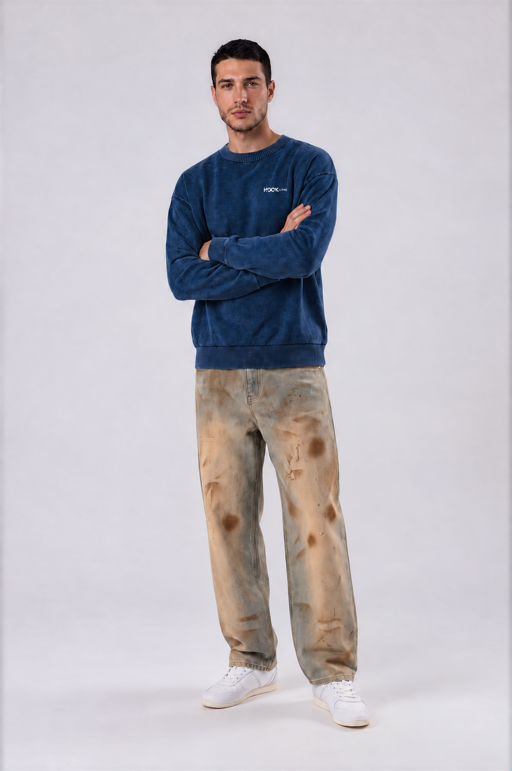 Men's Oversized Lightweight Sweater - Royal Blue - front - m