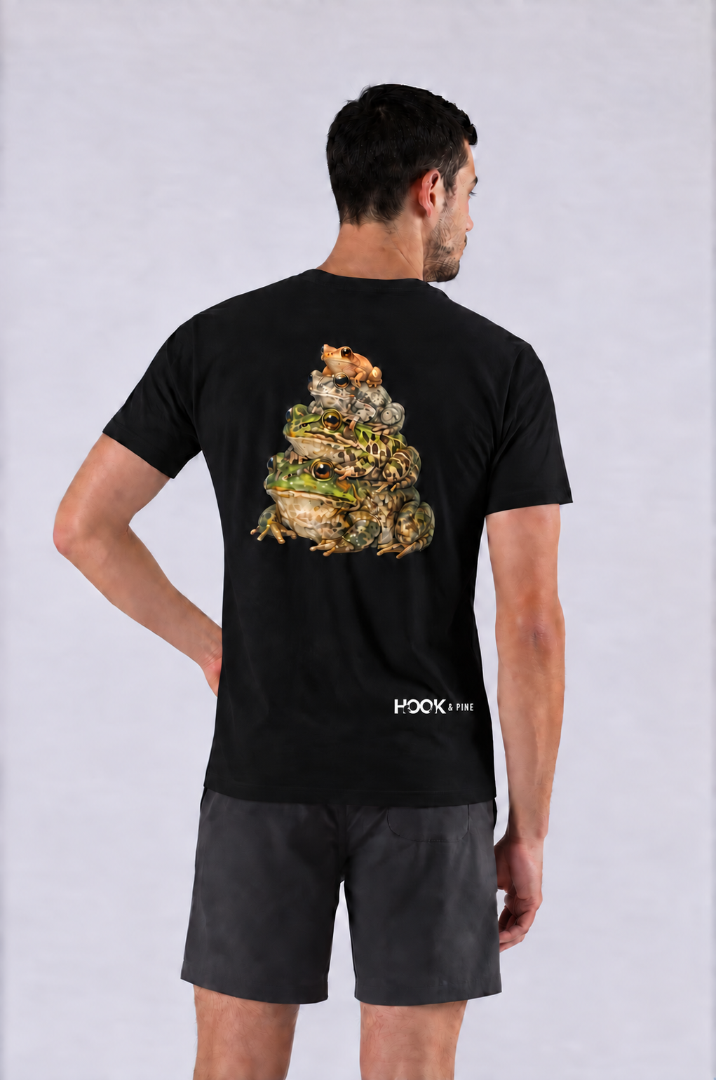 Stacked Frog Tee - Black - back