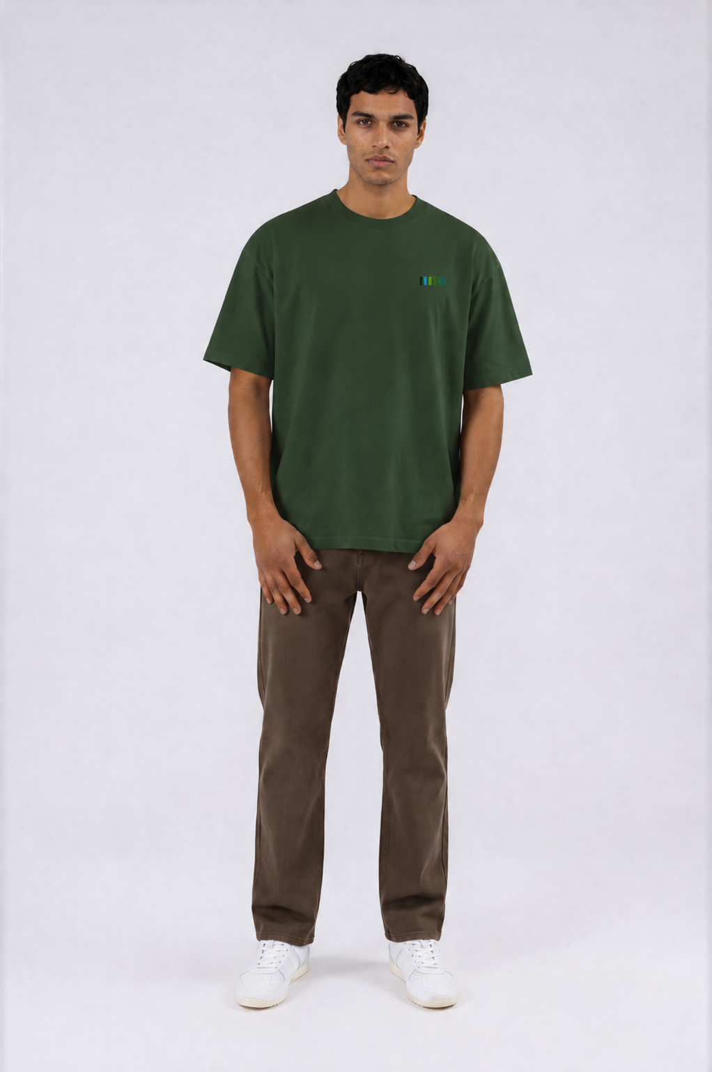 Essential Boxy Tee - Dark Green - front - m