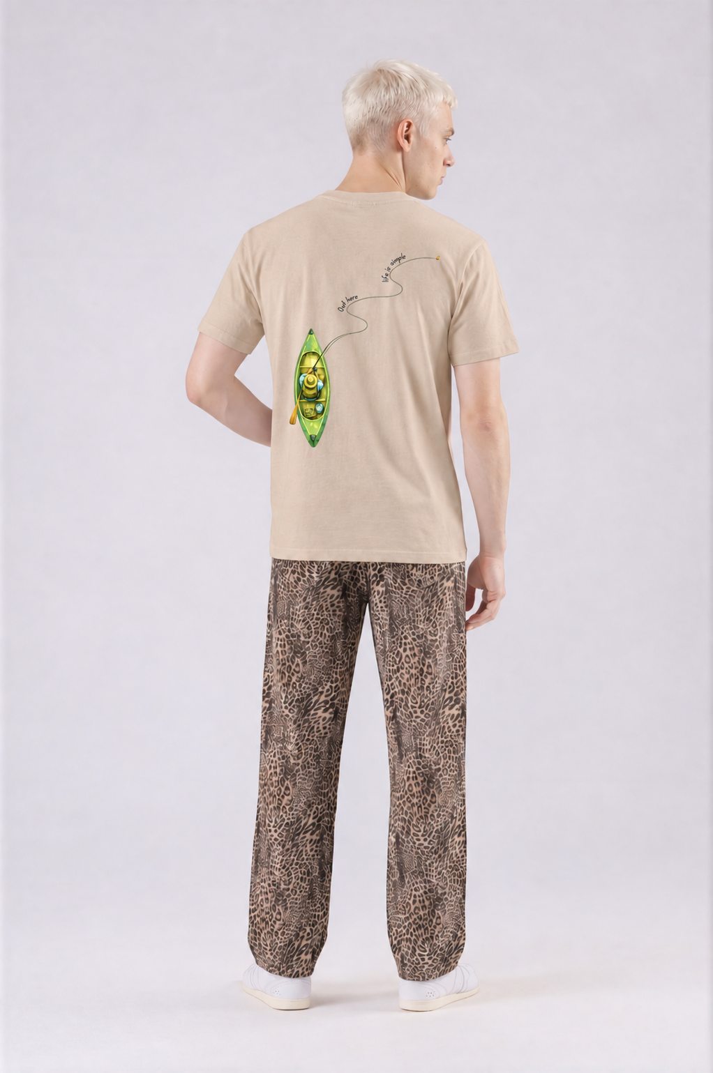 Life Is Simple Tee - Khaki - back