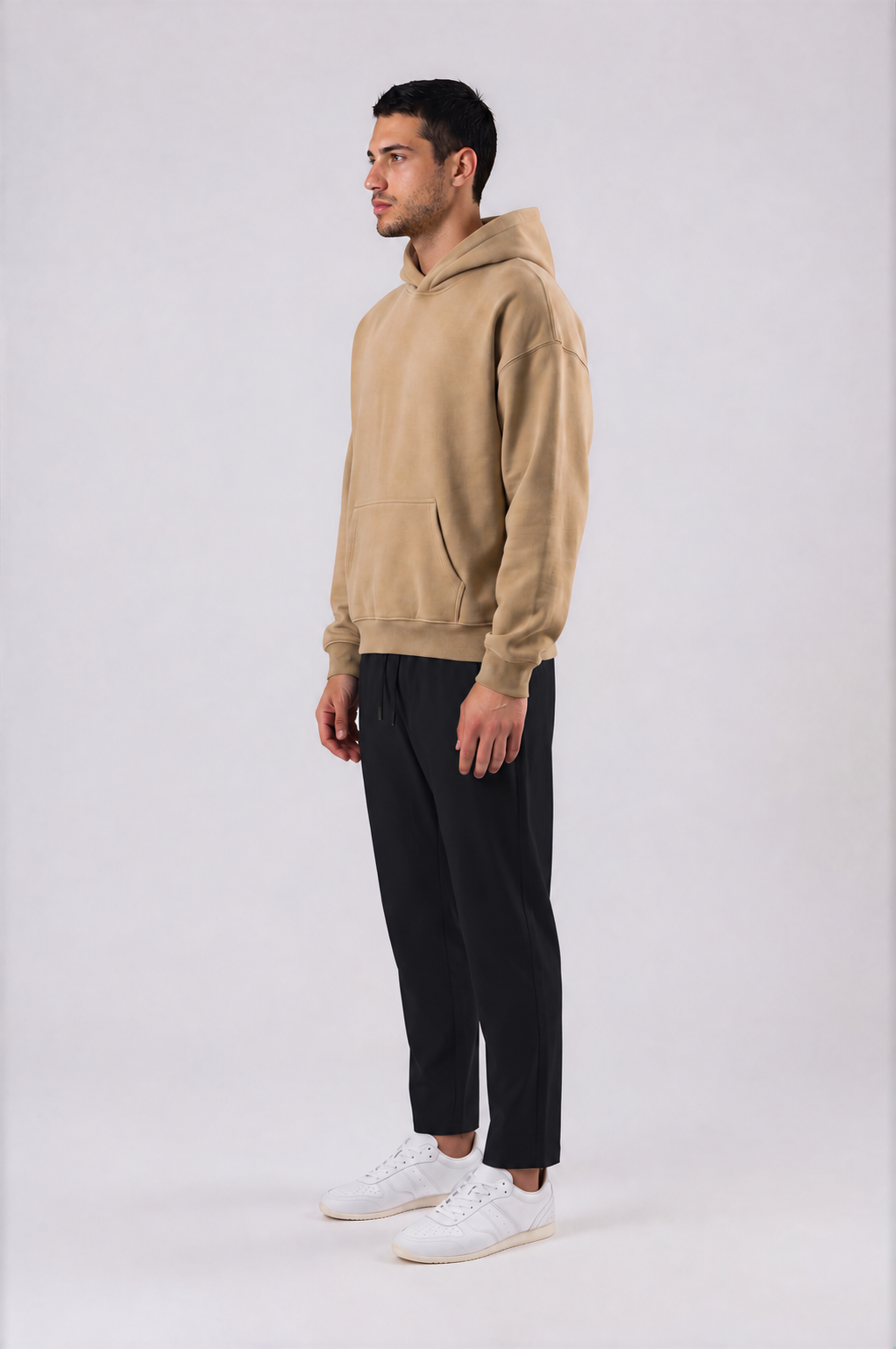 Lightweight Tapered Track Pants - Black - side