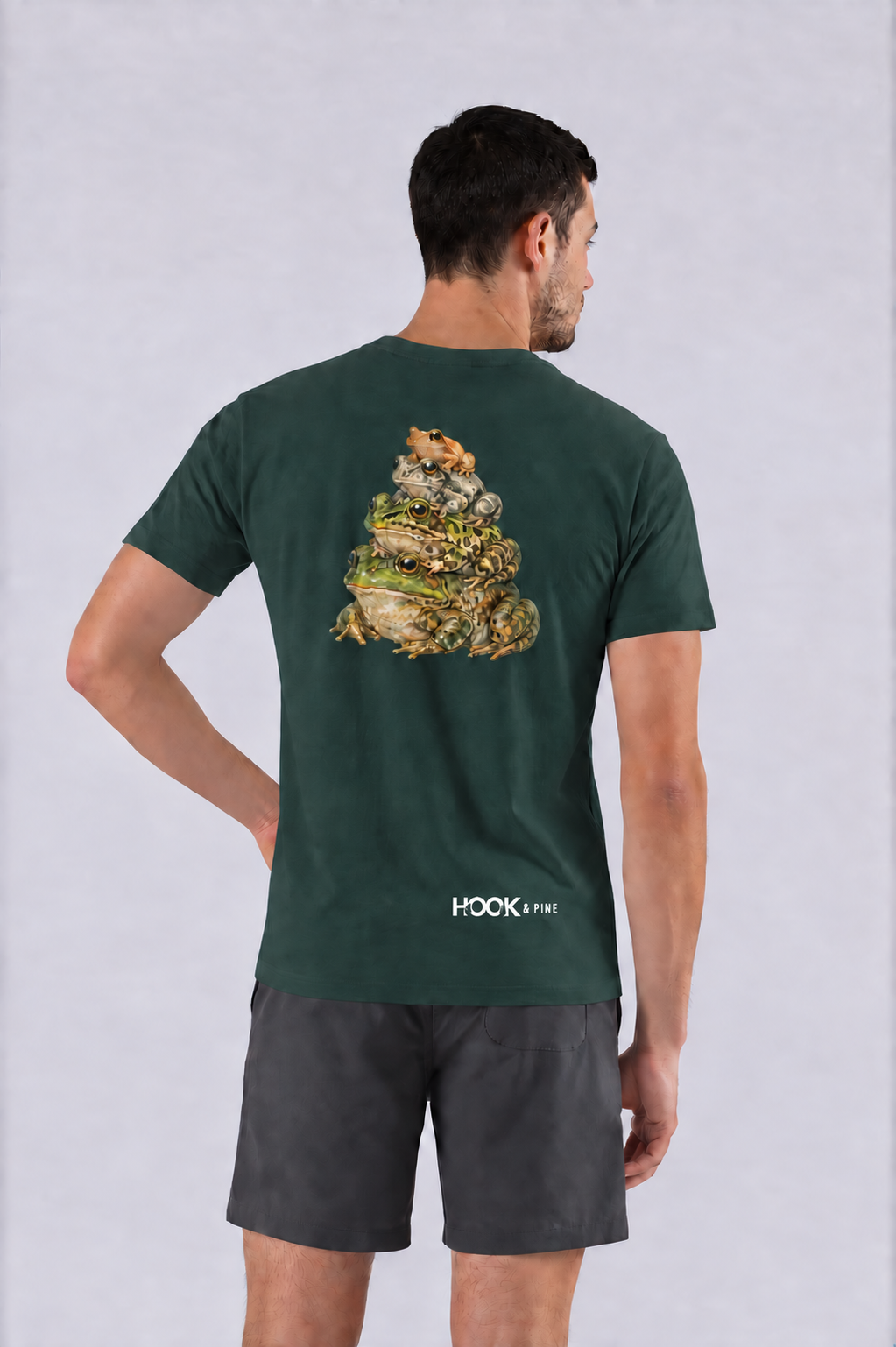 Stacked Frog Tee - Vintage Green - back