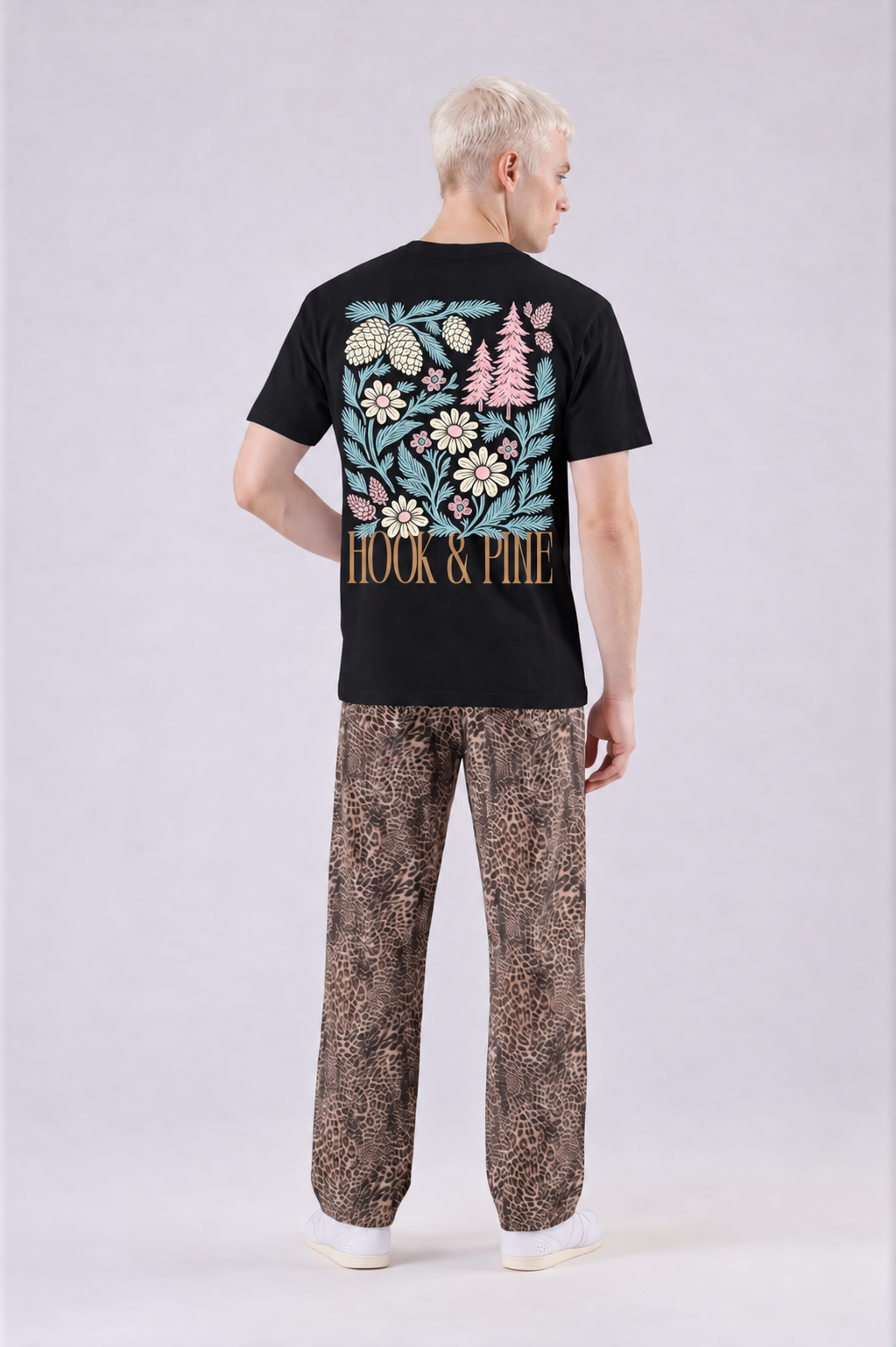 Floral Tee - Black - back