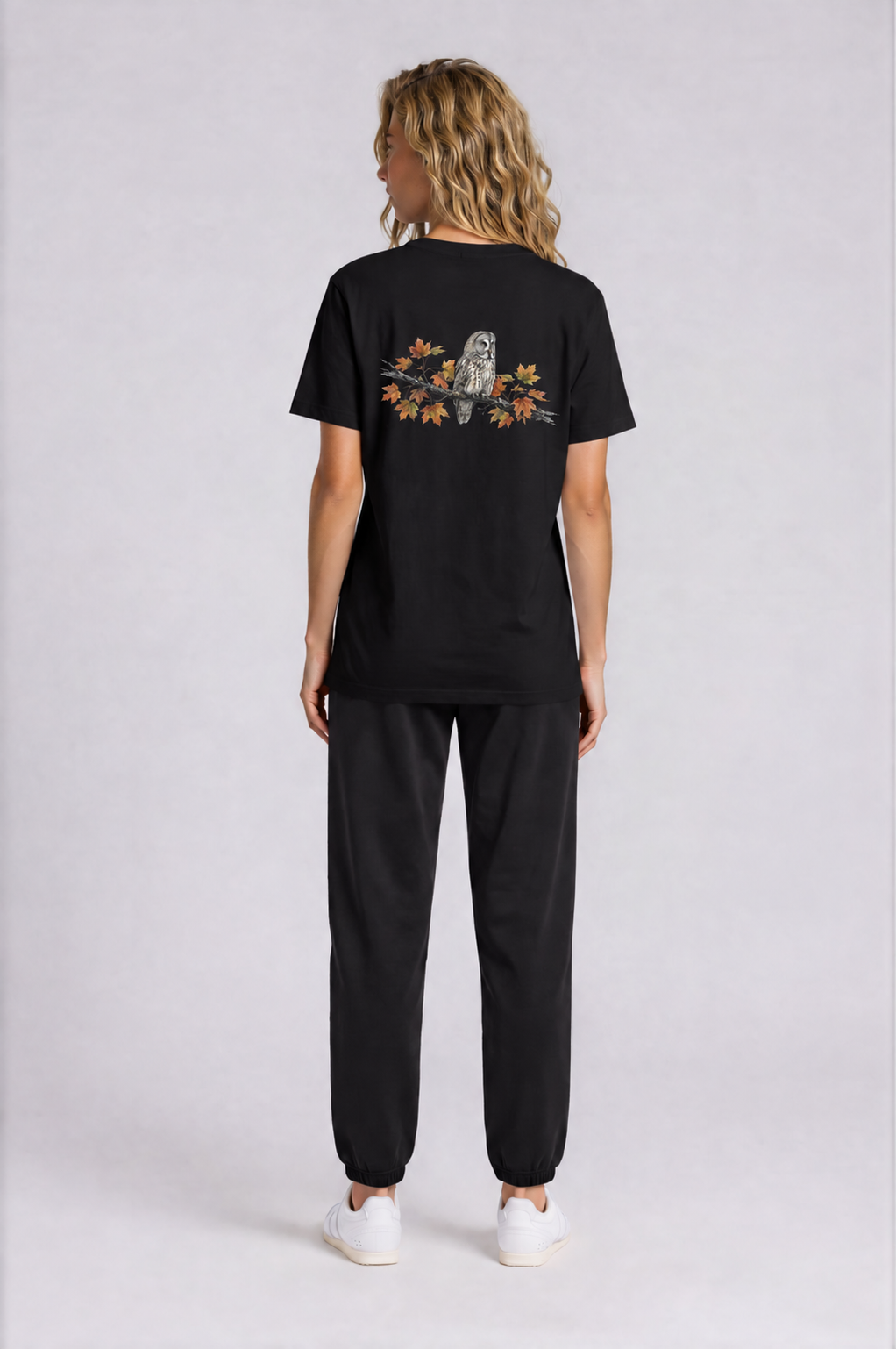 Great Grey Owl Tee - Black - front - w