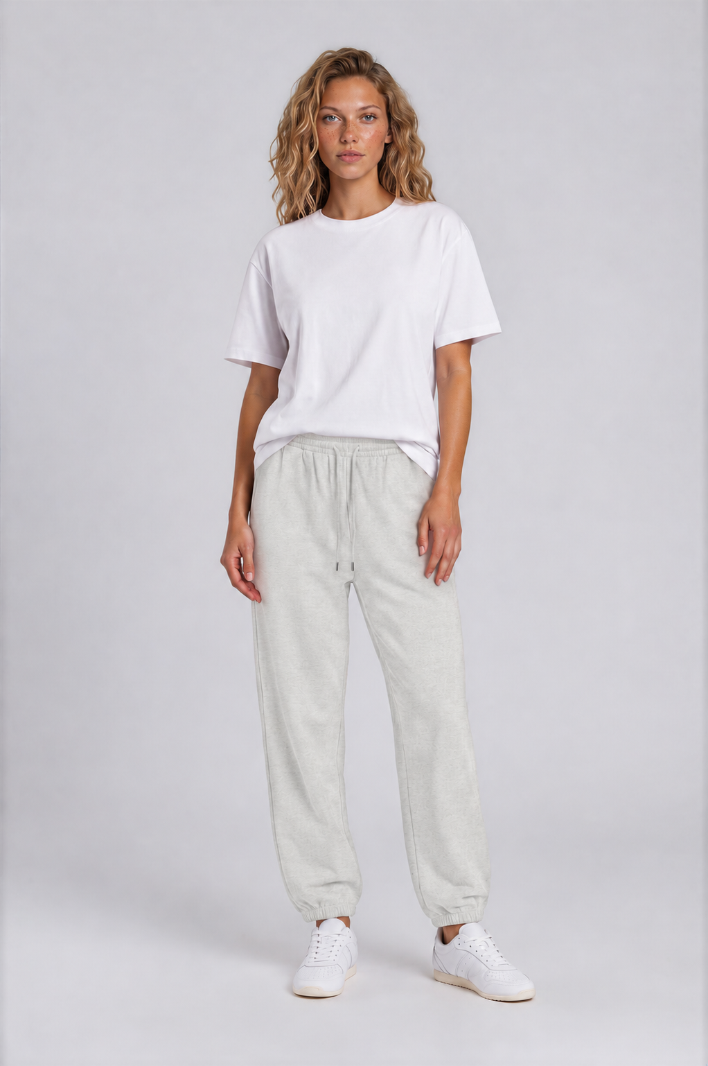Women's Jogger Sweatpants - Flower Gray - front - w