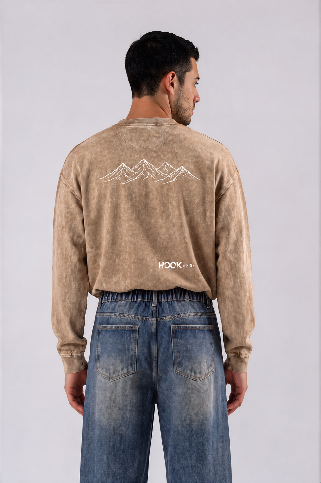 Oversized Mountain Tee - Honey Peach - back - m