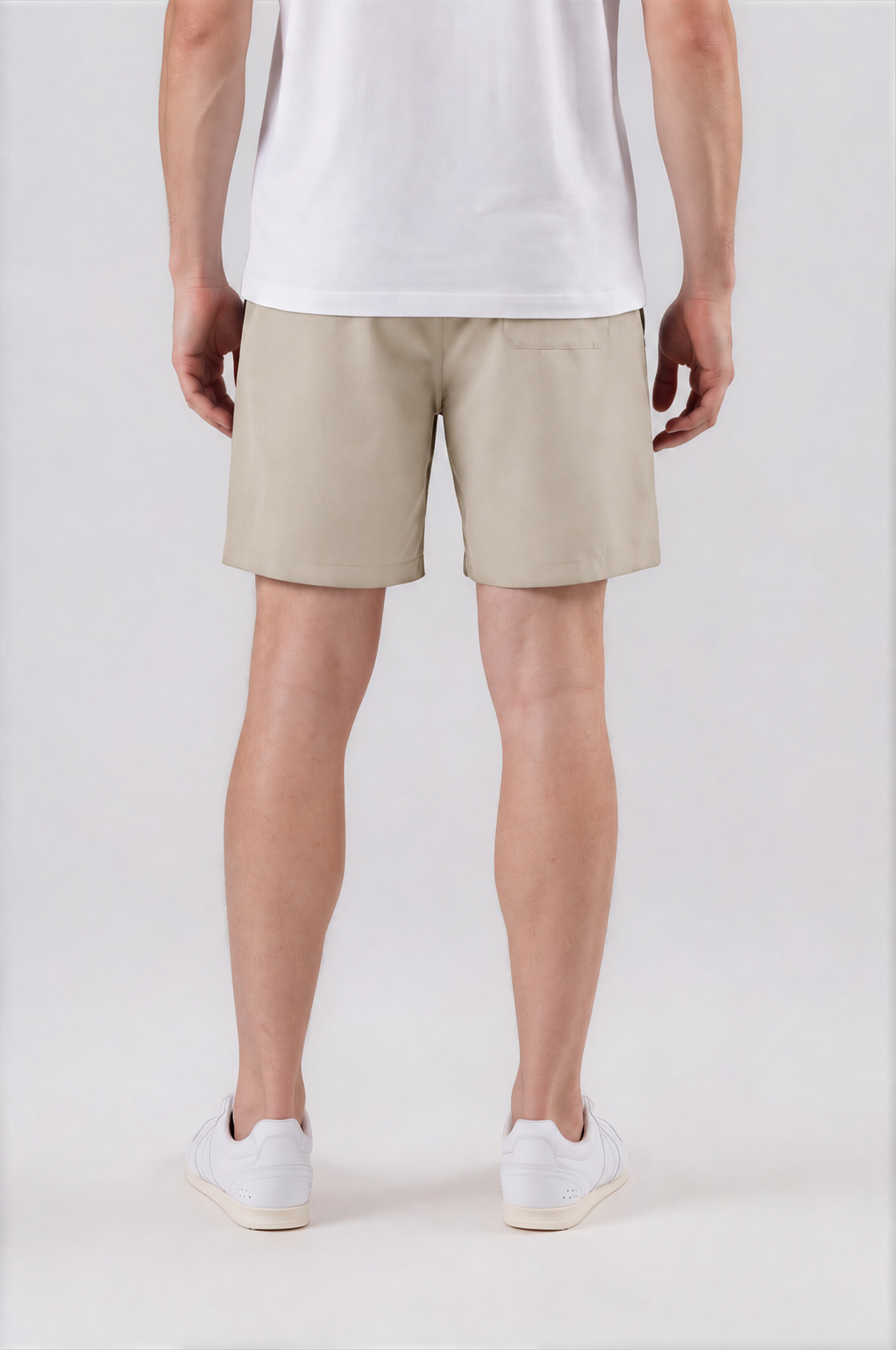 Men's Lightweight Drawstring Shorts - Khaki - back detail - m