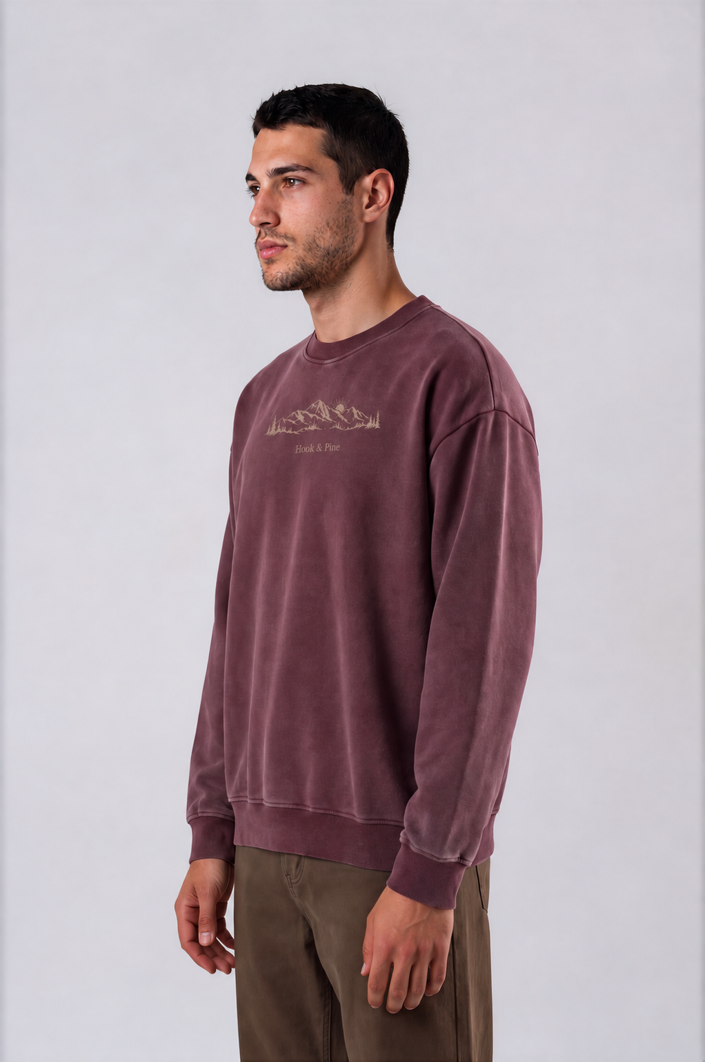 Men's Vintage Mountain Crewneck - Jujube Red - side - m