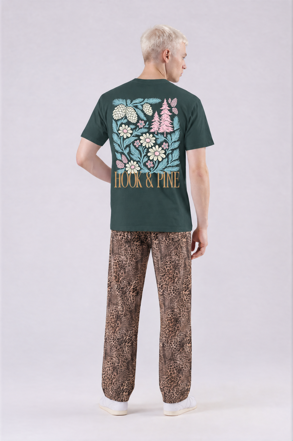 Floral Tee - Vintage Green - back