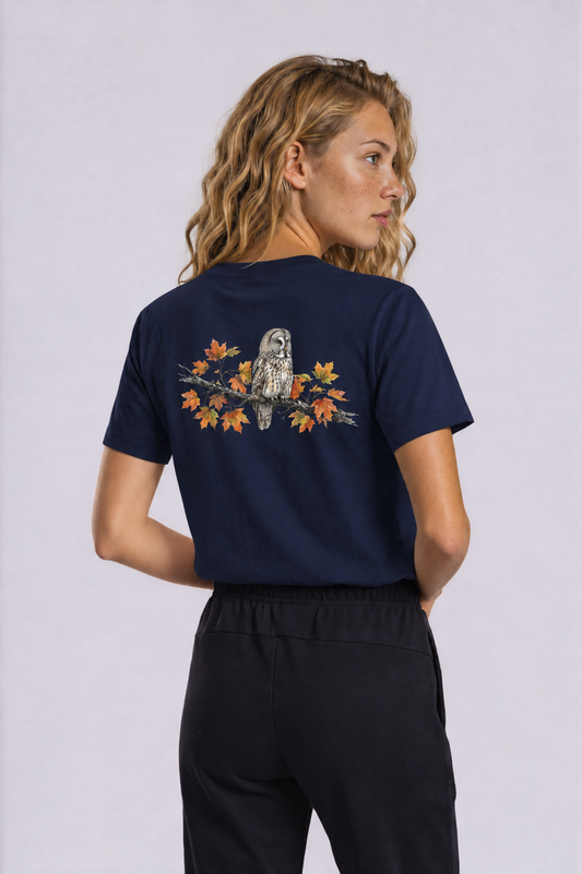 Great Grey Owl Tee - Royal Blue - back - w