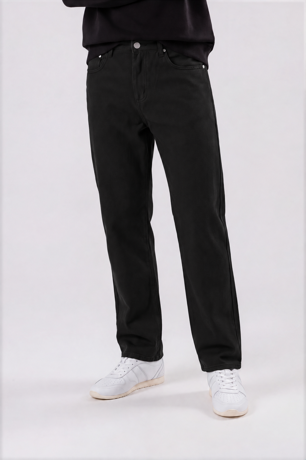 Men’s Vintage Wash Straight Leg Jeans - Black - detail