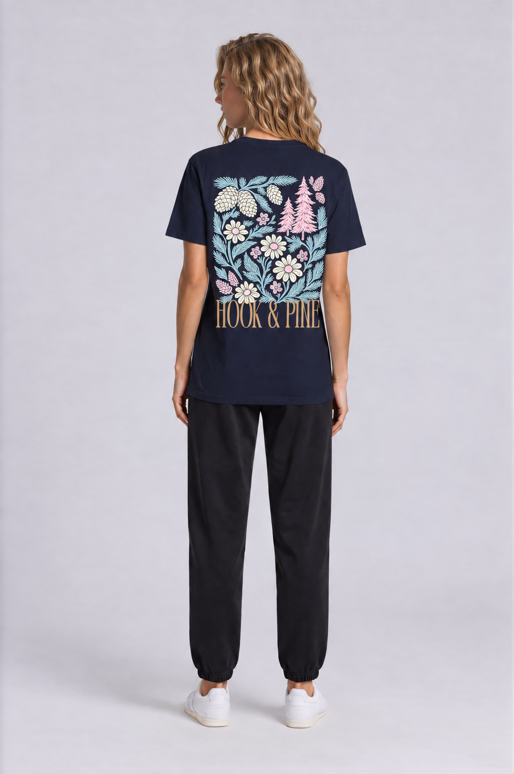 Floral Tee - Royal Blue - back