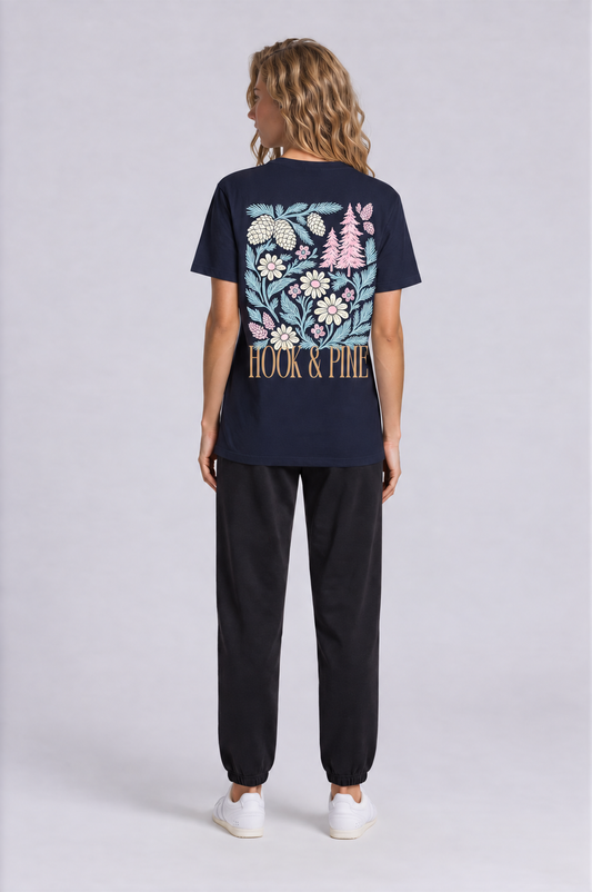 Floral Tee - Royal Blue - back