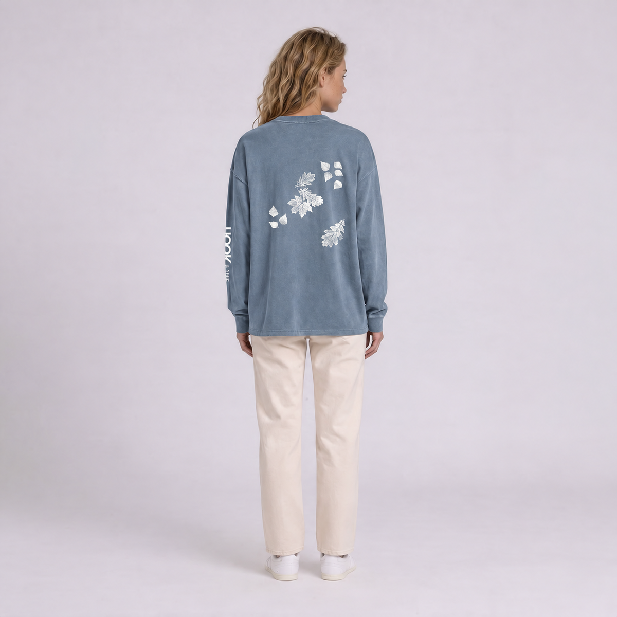 Leaf Vintage Tee - Gray Blue - back