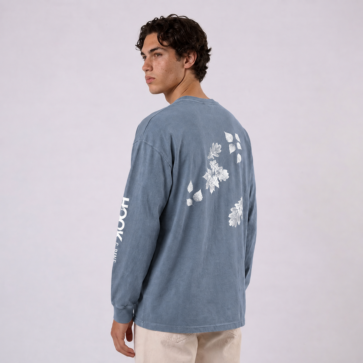 Leaf Vintage Tee - Gray Blue - side