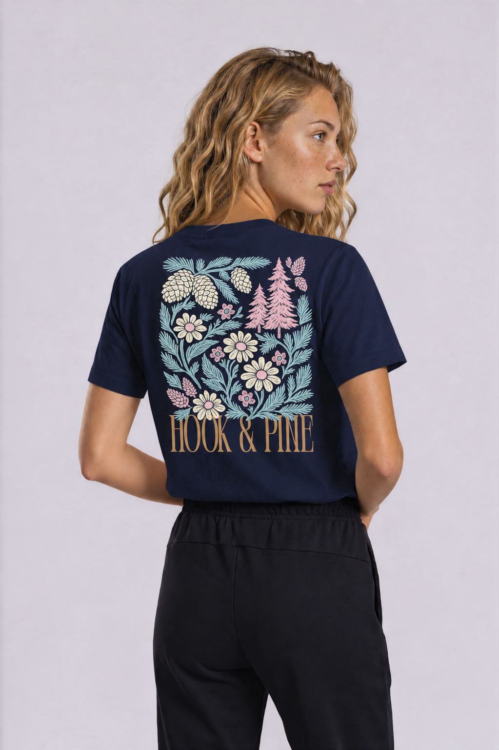 Floral Tee - Royal Blue - back