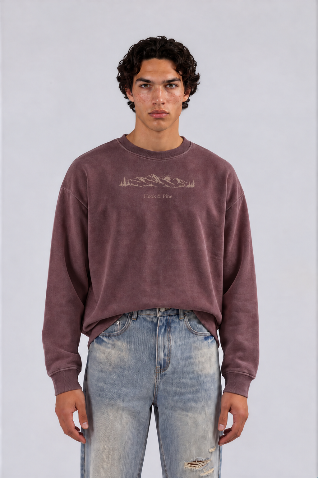 Men's Vintage Mountain Crewneck - Jujube Red - front - m